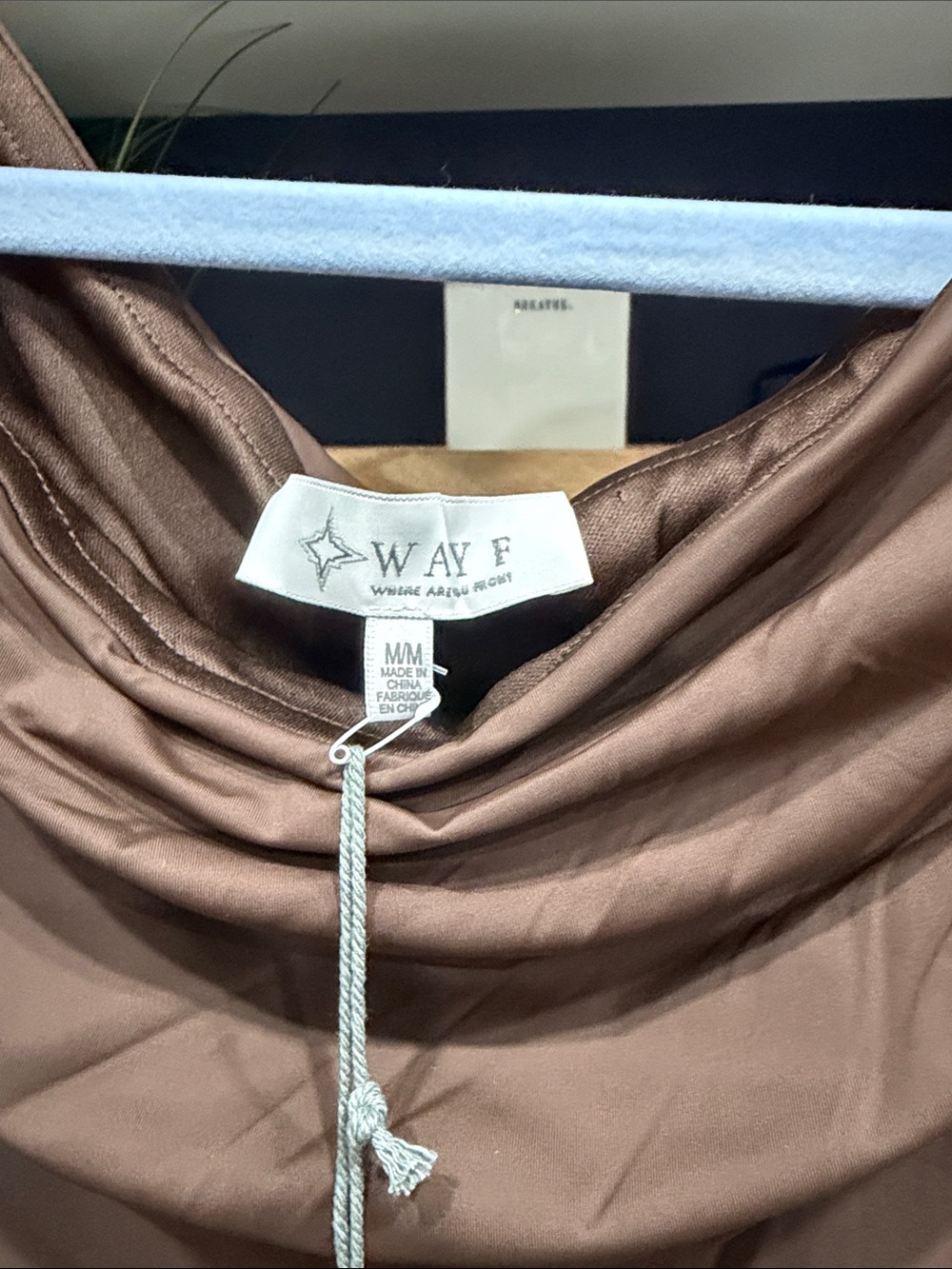 WAYF- Brown Draped Cowl Neck Maxi Dress- SZ M - Picture 3 of 10